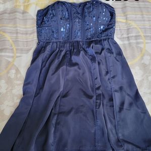 Navy Strapless Dress